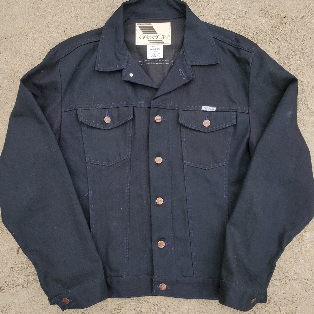 Vintage Sasson Womens Black Denim Jean Jacket